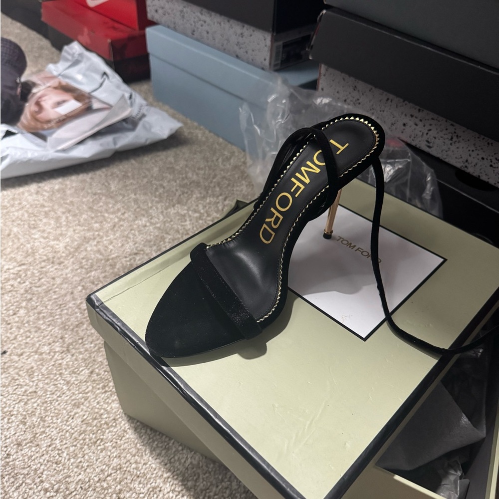 Tom Ford Black and Gold Women's Heels